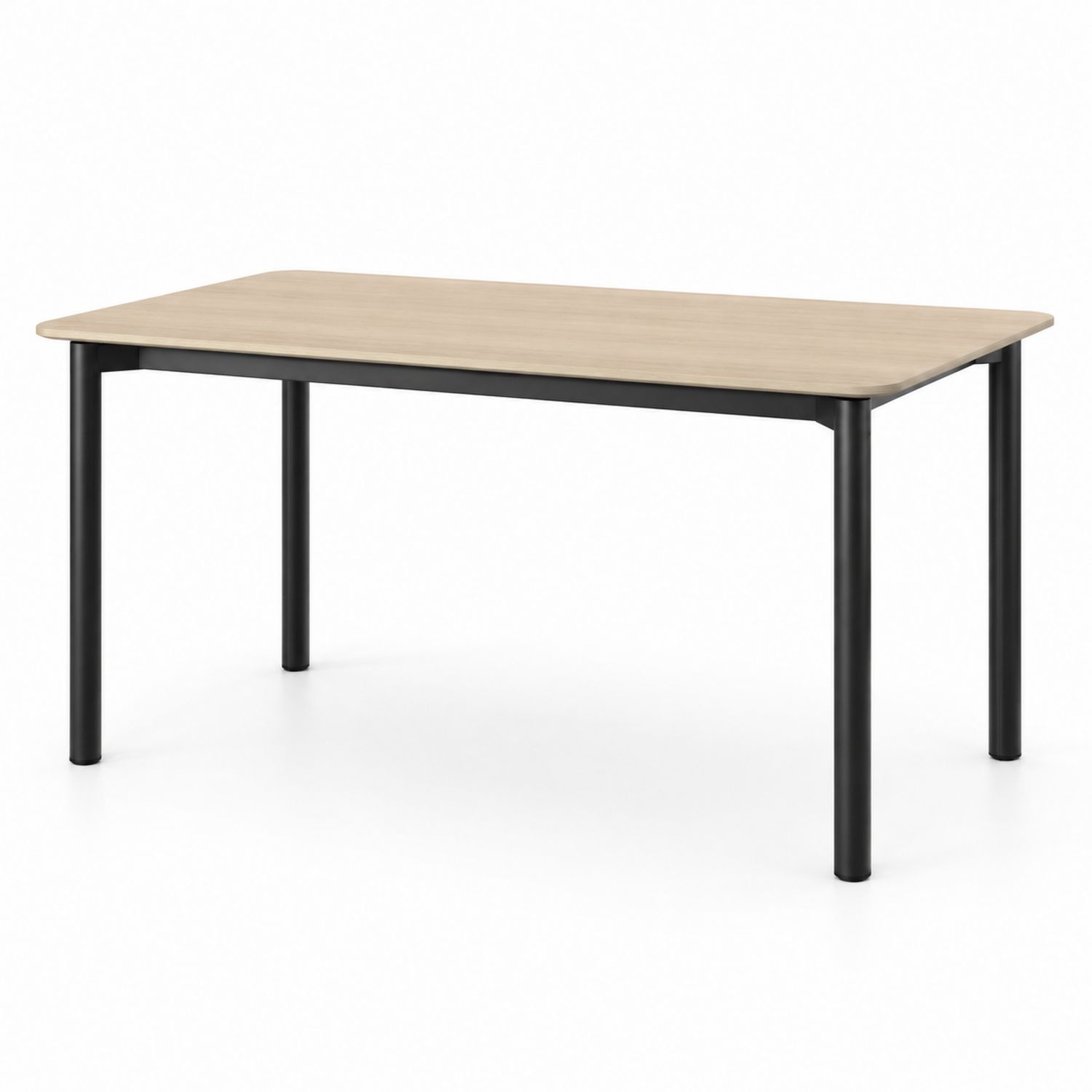 Rechteckiger Esstisch 120x60 cm Holzfurnier Metall Beige Schwarz