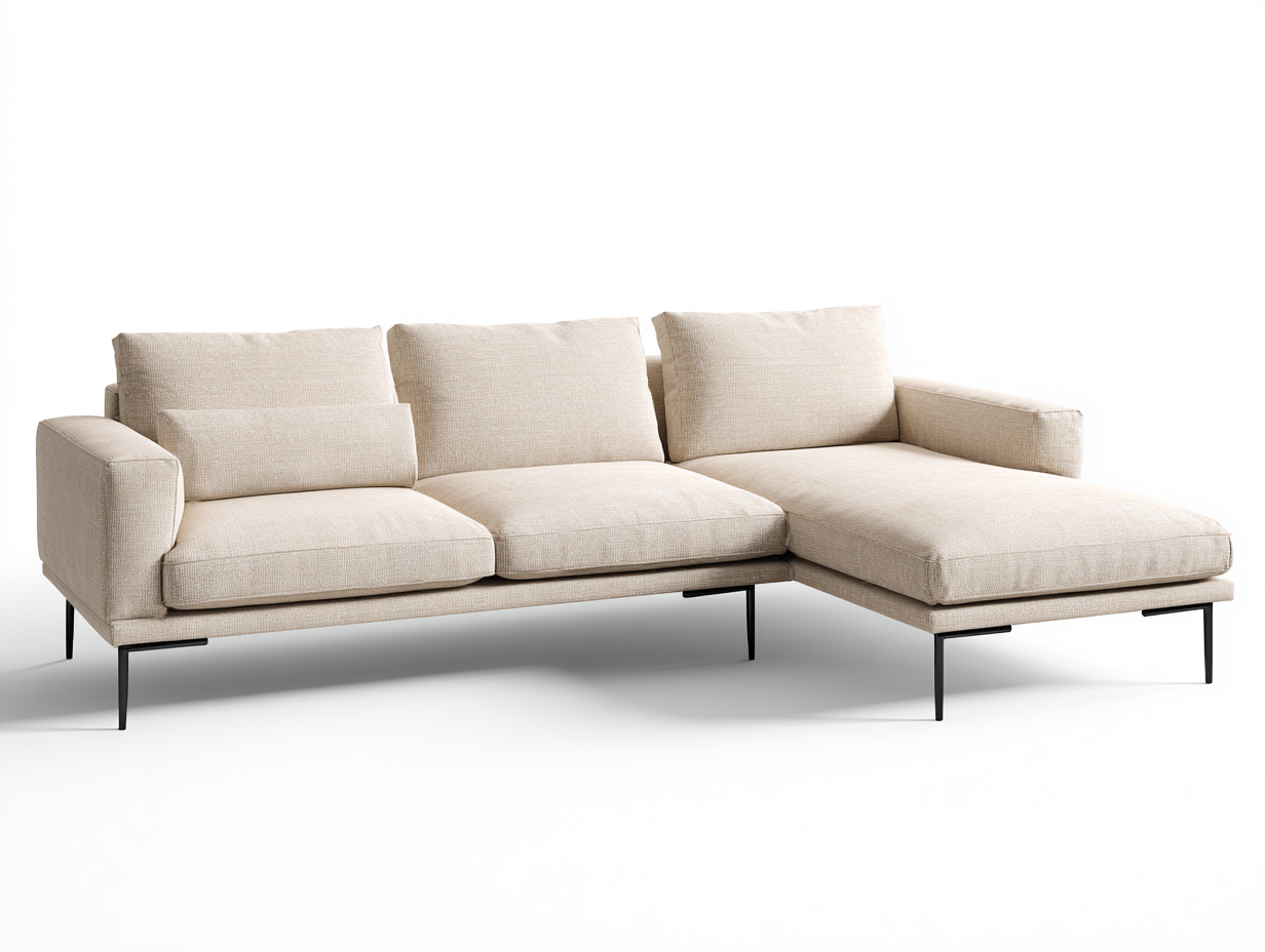 Sofás de esquina sofá de esquina tela 250x160x85 cm - beige - diseño moderno-Viromidecor