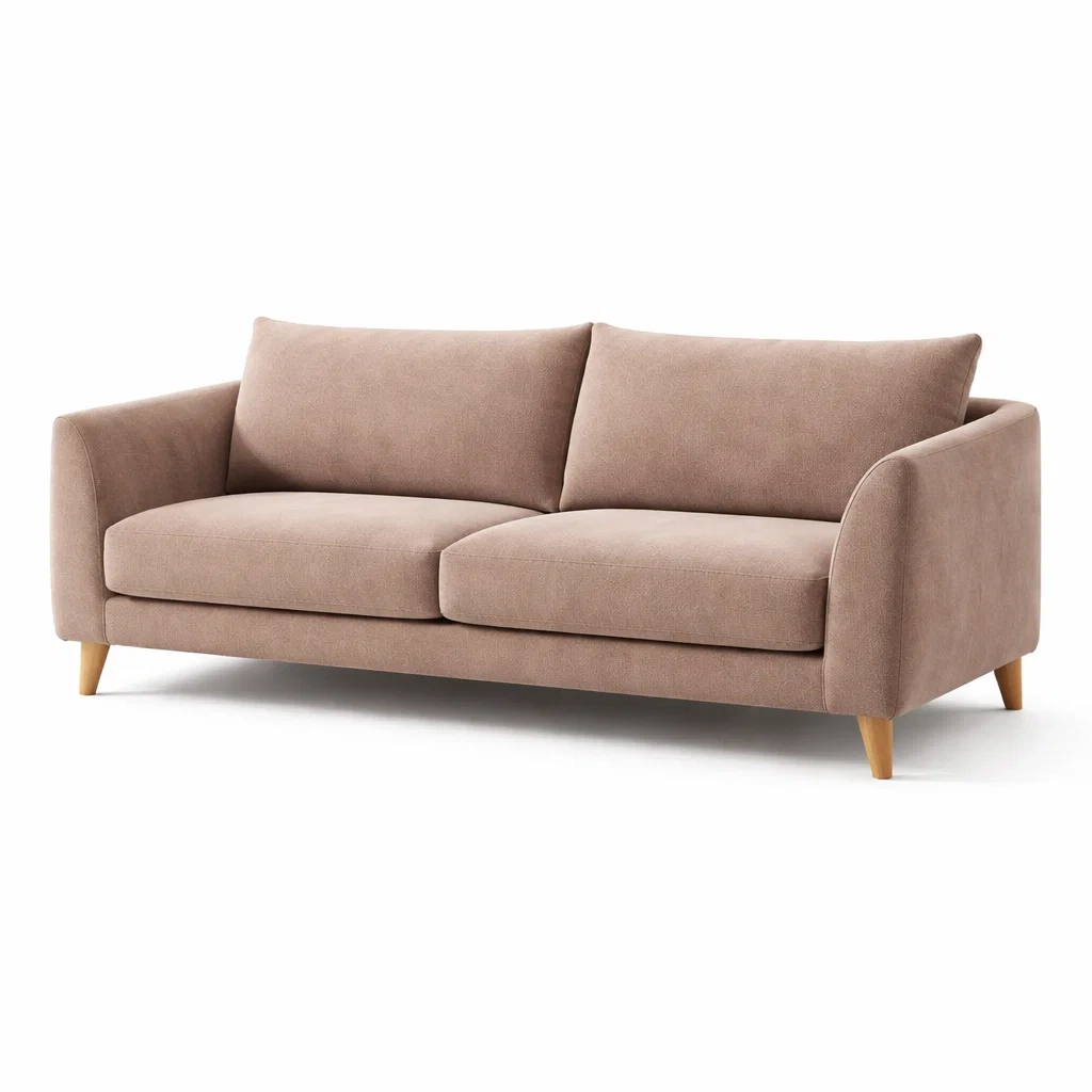 3-Sitzer Sofa mit Stoffbezug und Holzfüßen-LIVARIVA