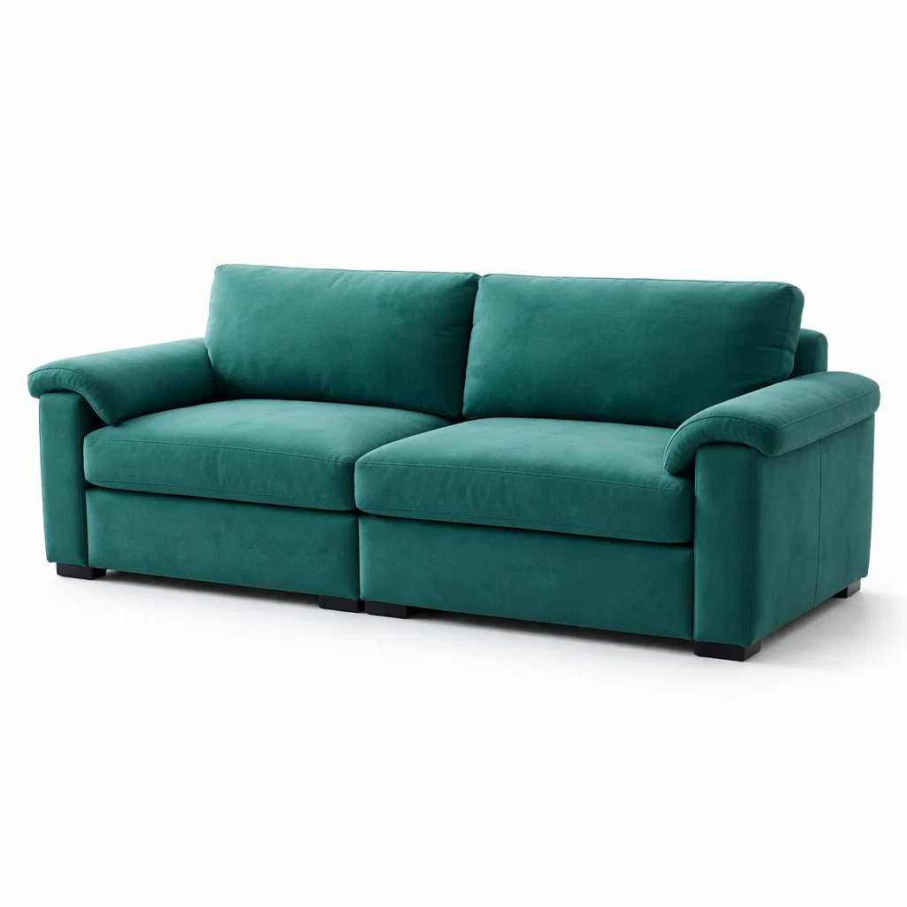 Samt 3-Sitzer Sofa Grün 220 cm-LIVARIVA