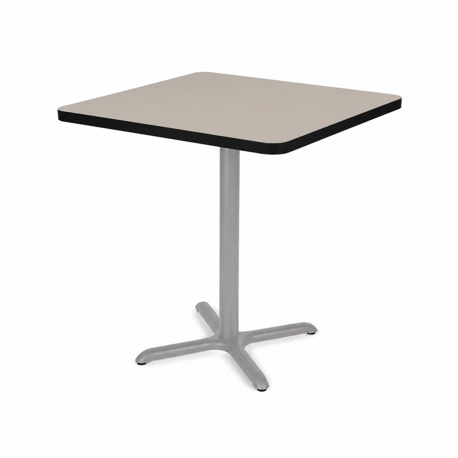 Stół kwadratowy 80 cm z laminatem i stalową podstawą Szary