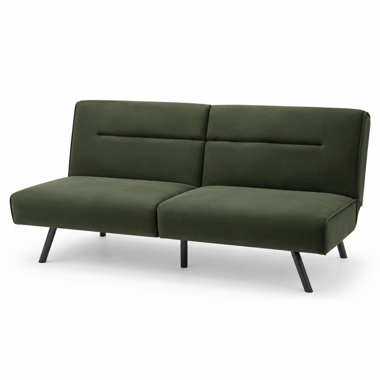 Sofa rozkładana dwuosobowa aksamitna ciemnozielona
