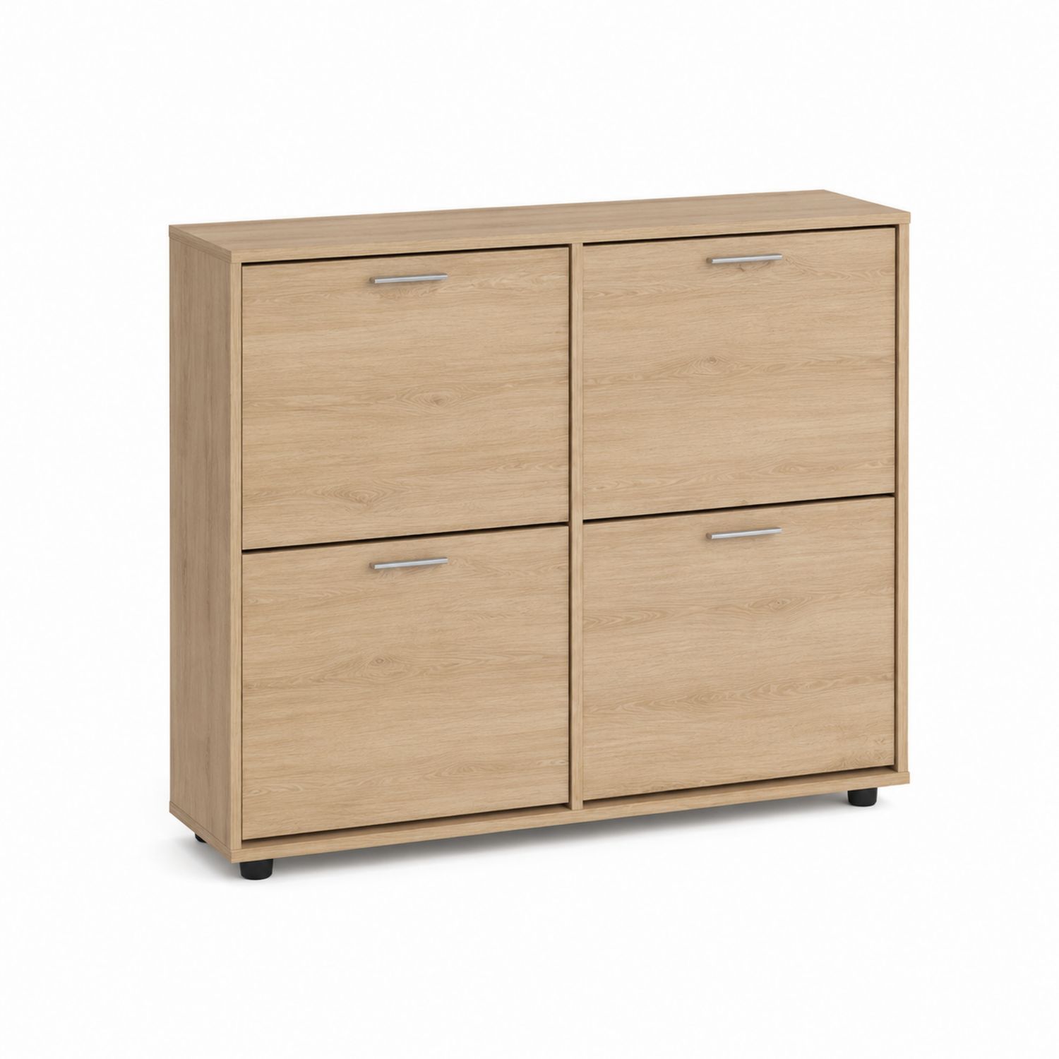 Szafka na buty drewnopodobna 4-drzwiowa z płyty MDF 100x90x30 cm