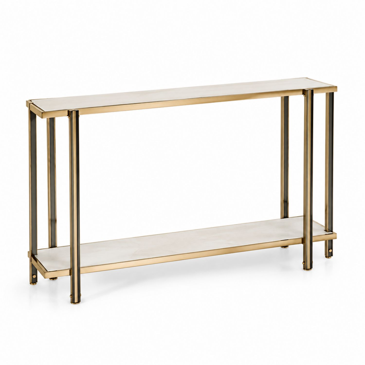 Metalowa konsola ze szkłem hartowanym Złoty 120cm