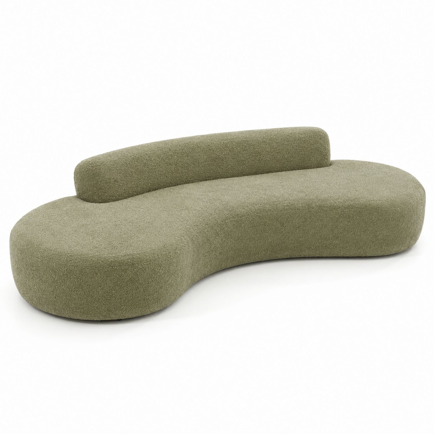 Sofa zakrzywiona z materiału w kolorze Oliwkowym
