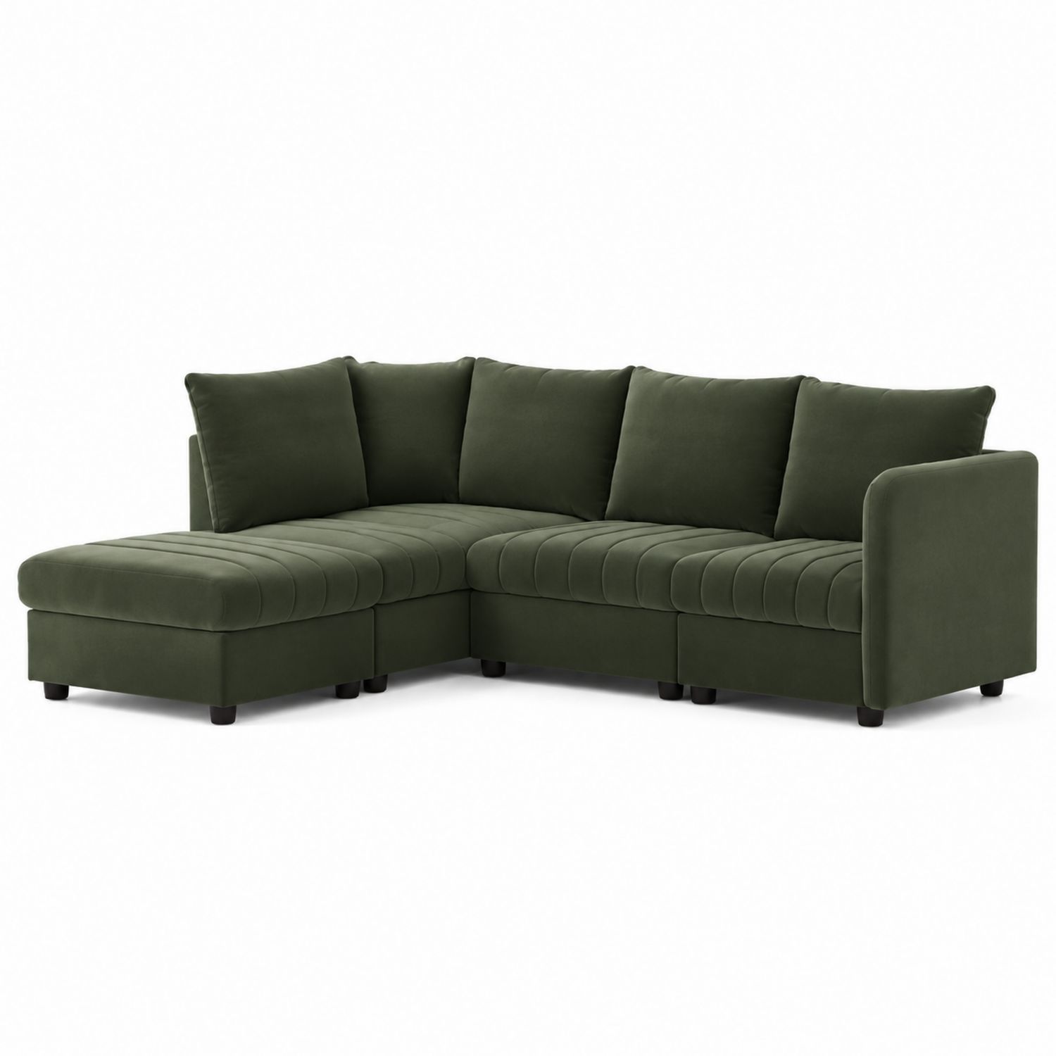 Narożnik welurowy zielony 250 cm