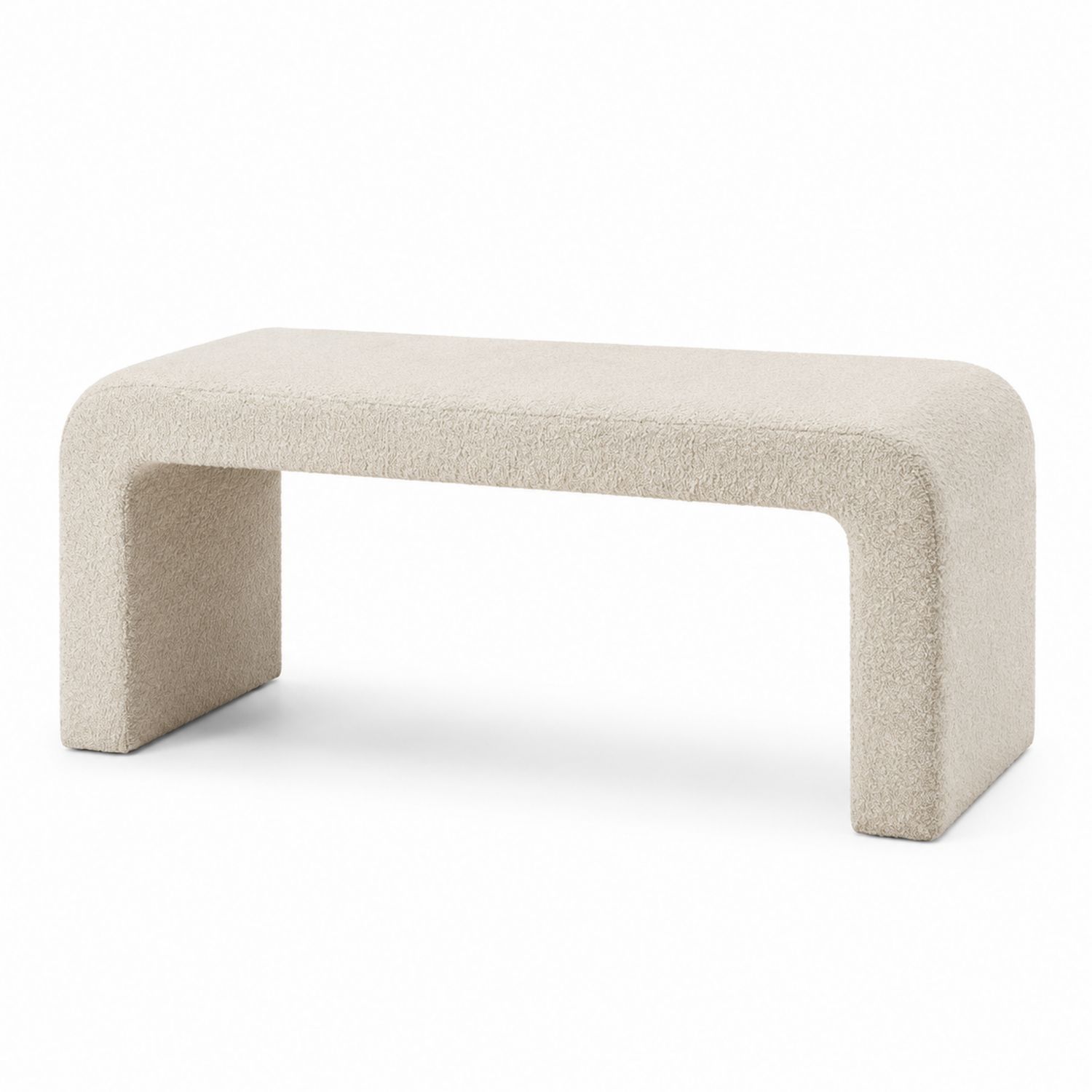 Ławka z tkaniny boucle 120x45x40 cm