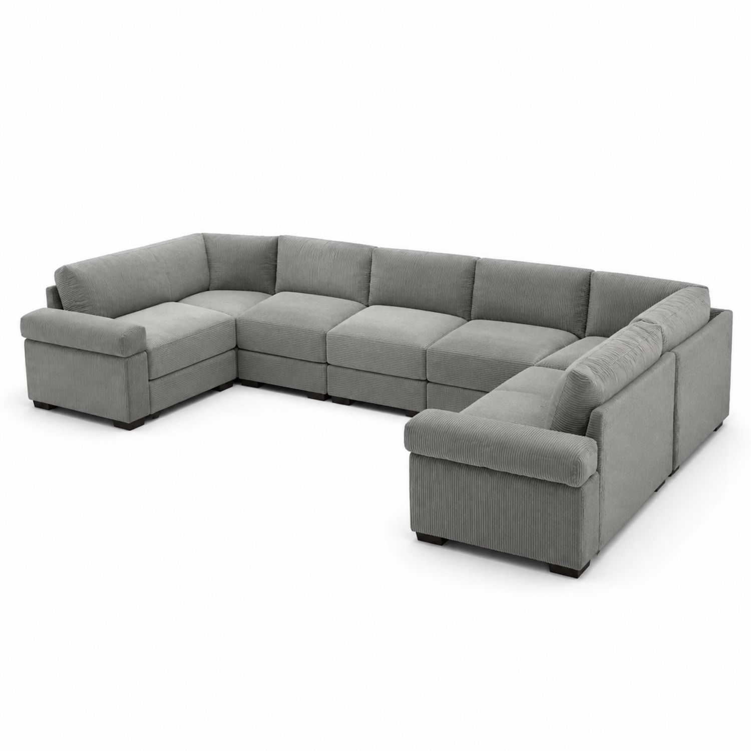 Sofa narożna modułowa szary poliester