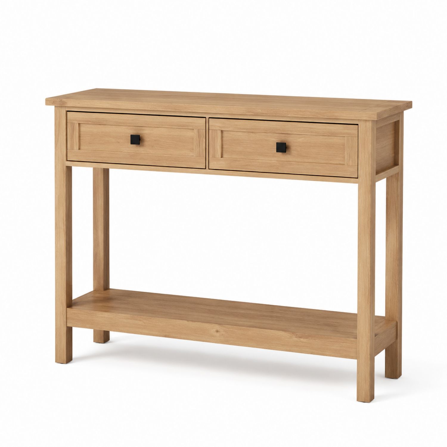 Konsola z drewna dębowego 120cm x 35cm x 80cm z 2 szufladami