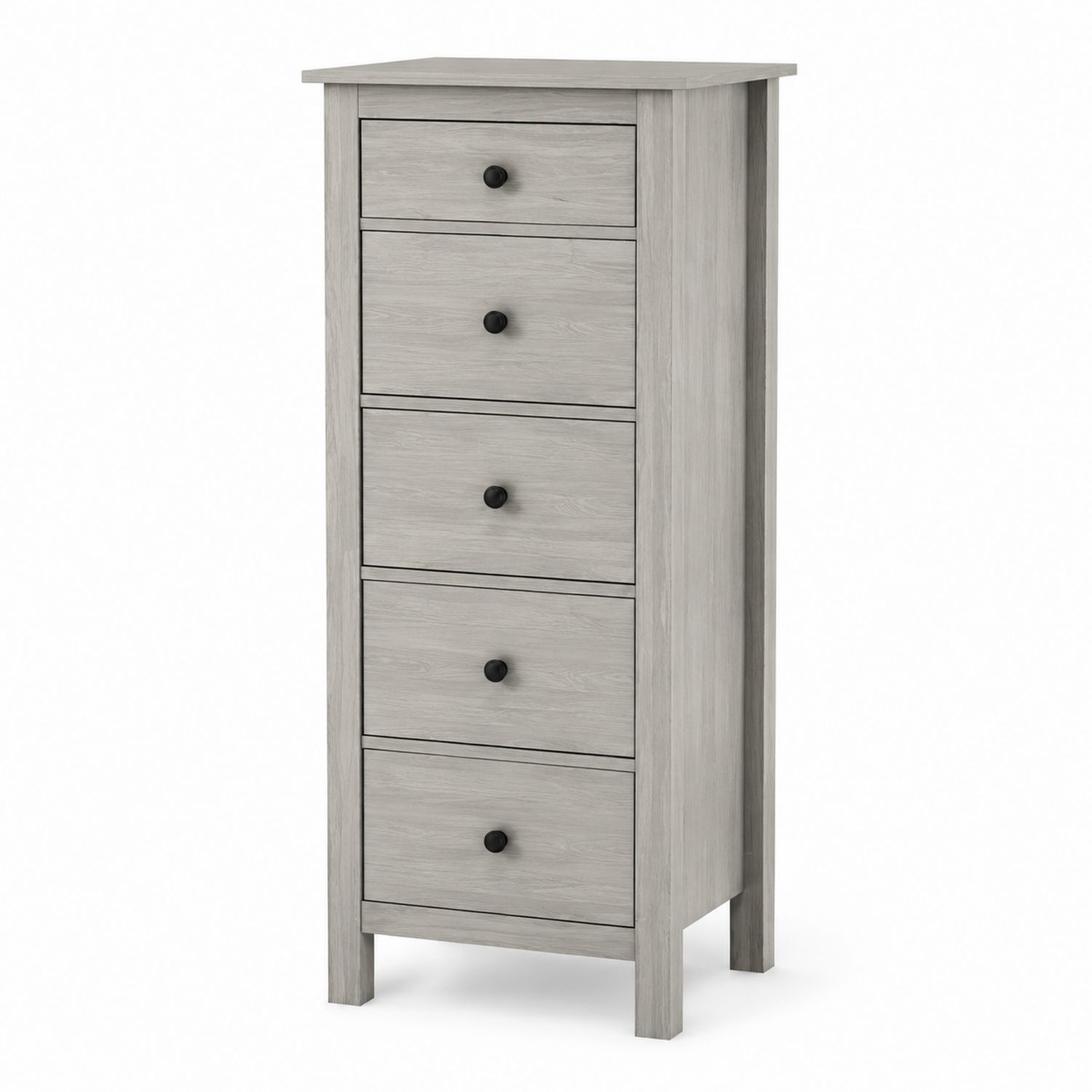 Szara komoda z pięcioma szufladami z płyty MDF 40x30x100 cm