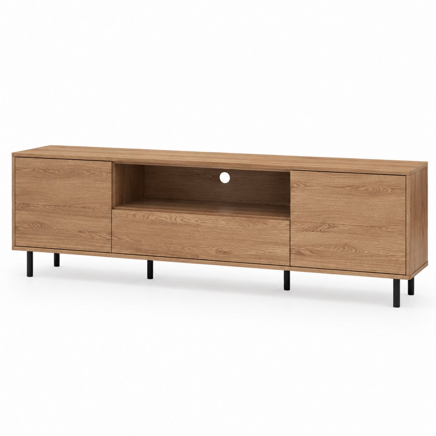 Szafka RTV prostokątna 180 cm MDF Dąb/Czarny