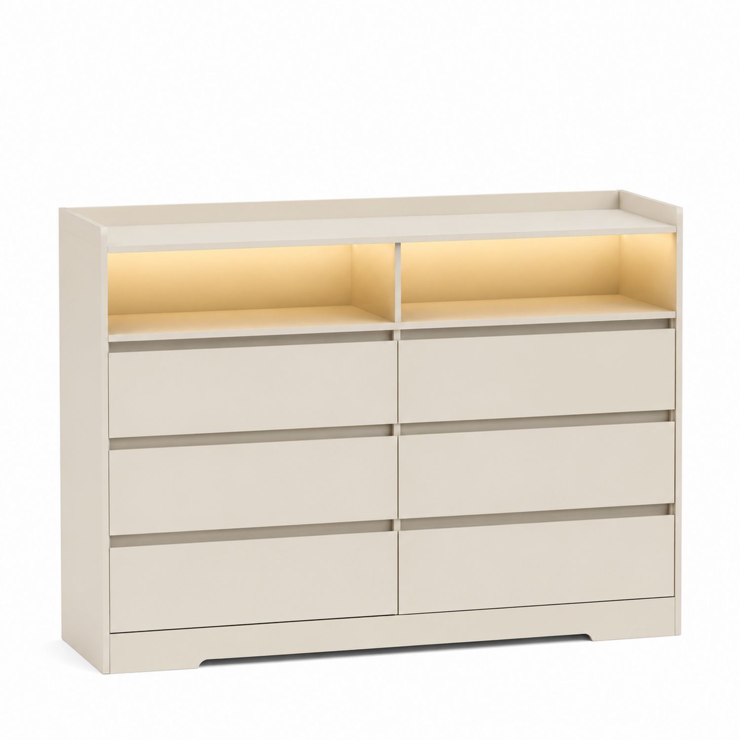 Komoda MDF z oświetleniem LED Beżowa