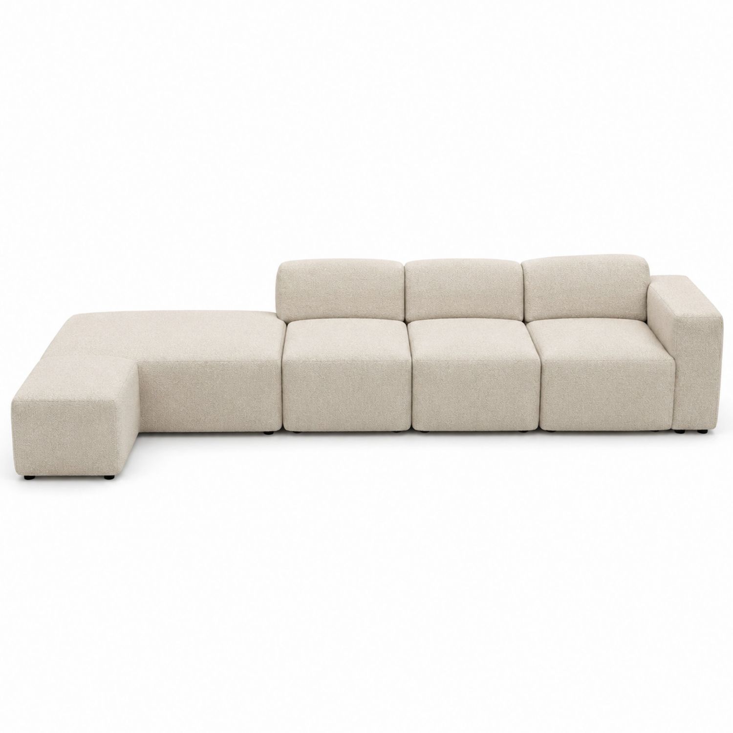 Narożna sofa modułowa z tkaniny poliestrowej, 300x150x70 cm, Beżowy