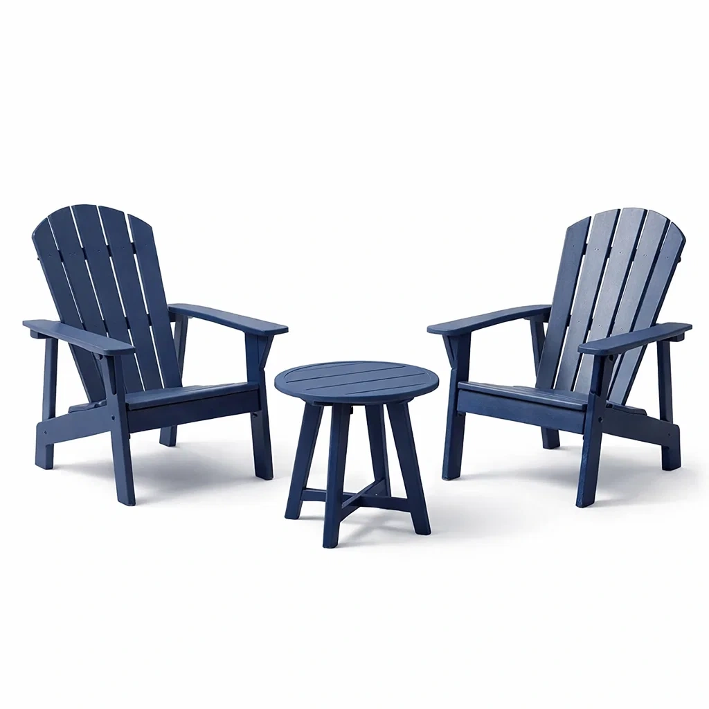 Ensemble de jardin en bois bleu : 2 chaises et table-furnoveta