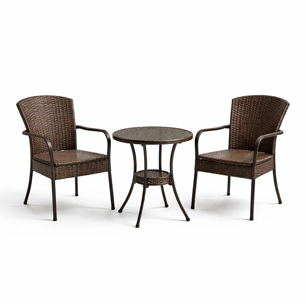 Ensemble de Jardin en Résine Tressée avec Table Ronde et Chaises-furnoveta