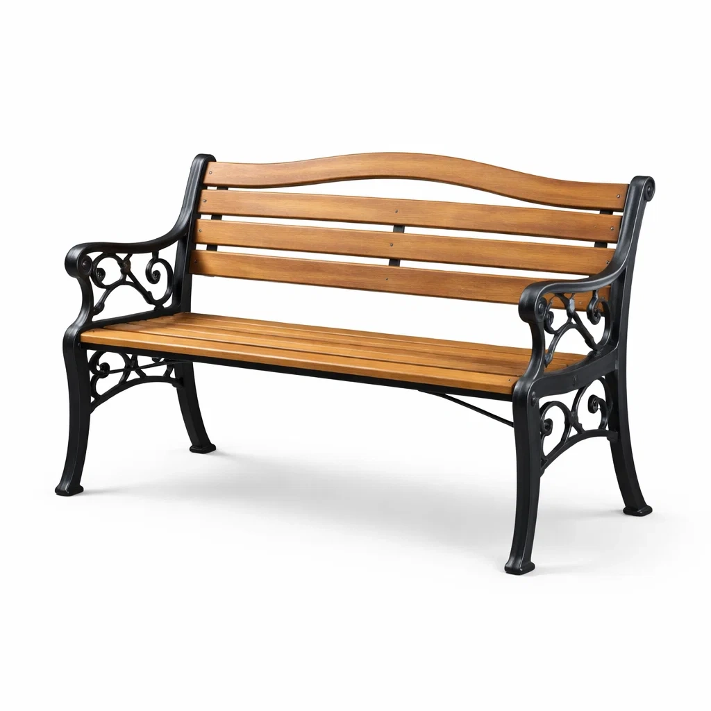 Banc de jardin en bois et fonte-furnoveta