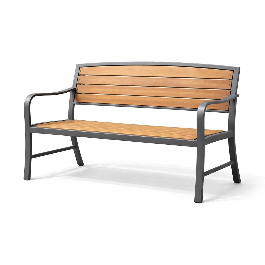 Banc en bois et métal 125 cm-furnoveta