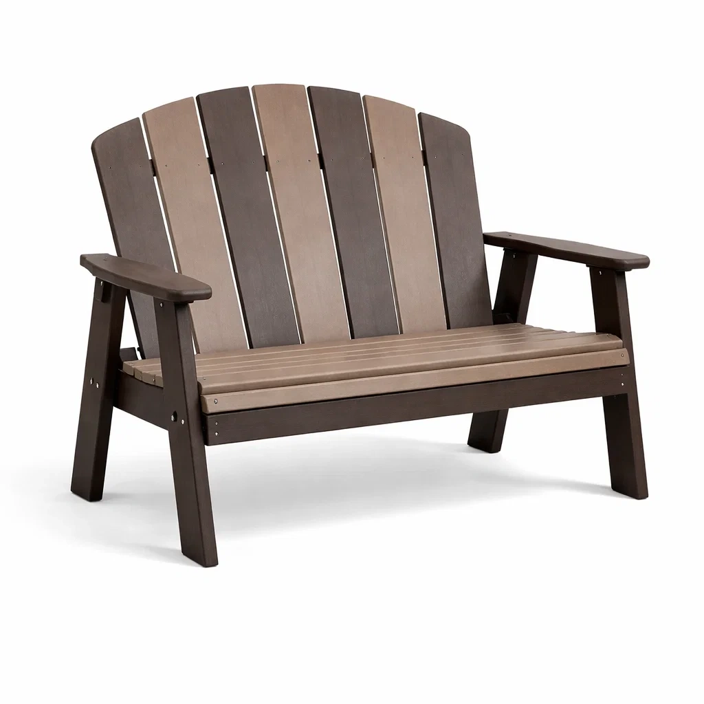 Banc de jardin en plastique recyclé Marron/Noir 120 cm-furnoveta