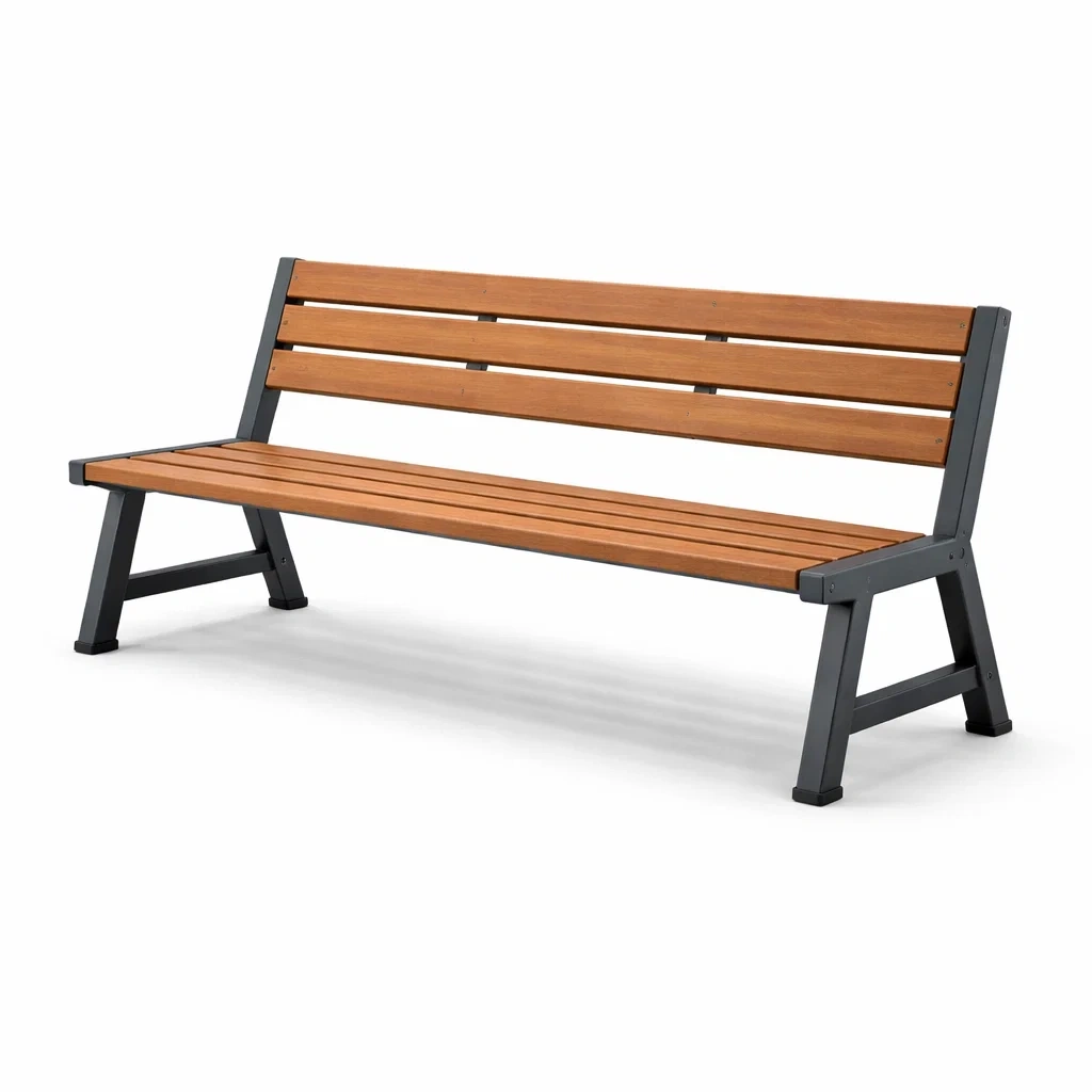 Banc extérieur en bois et métal 180 cm-furnoveta