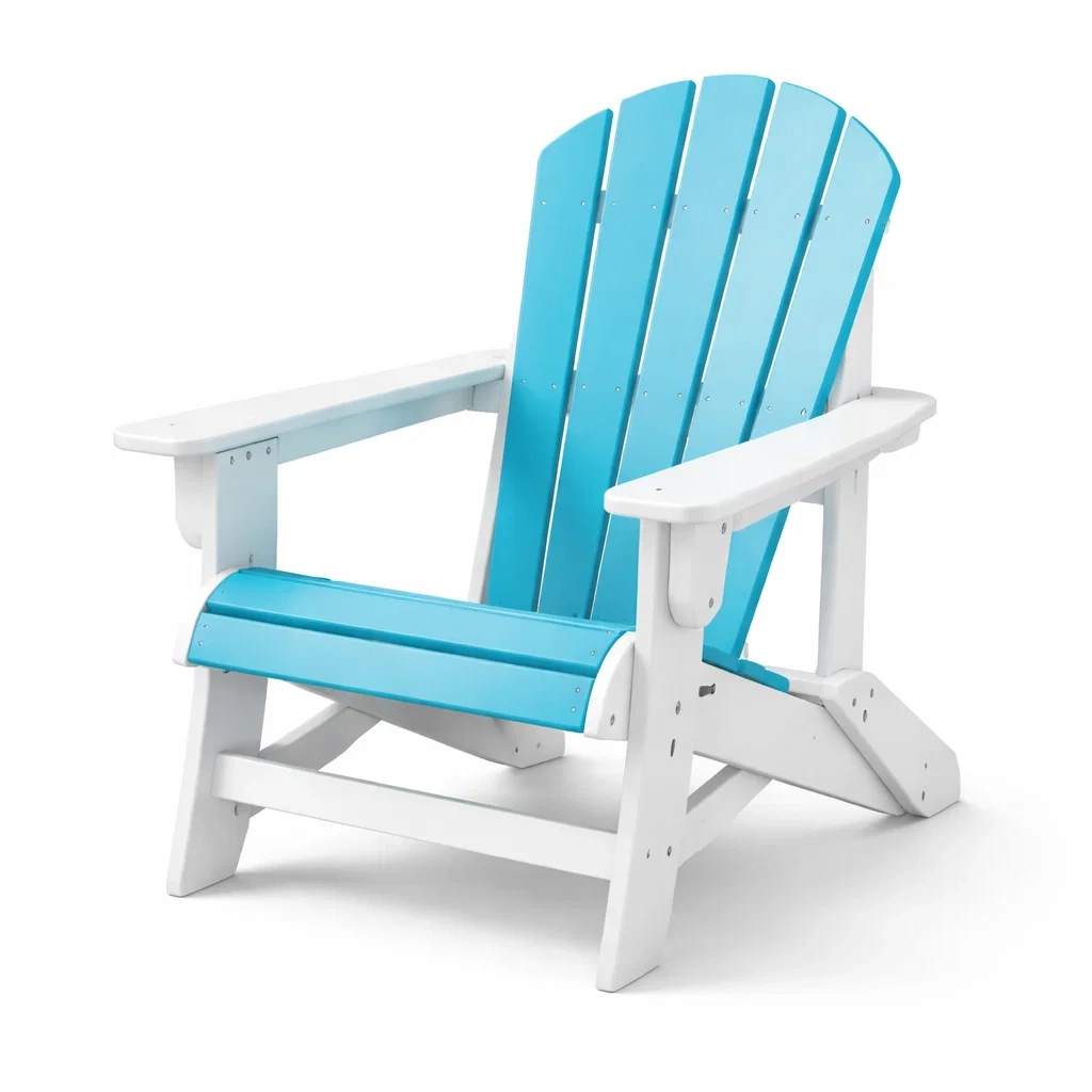 Chaise Adirondack en plastique Bleu et Blanc-furnoveta