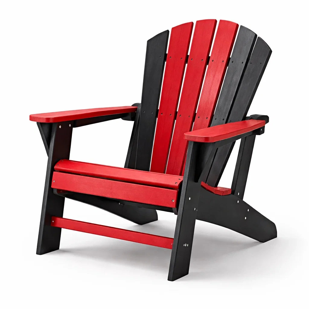 Chaise Adirondack en bois composite Rouge et Noir-furnoveta