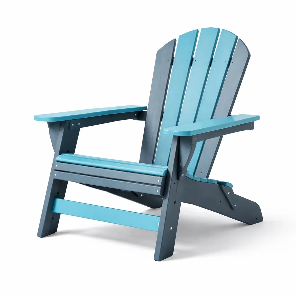 Chaise Adirondack en Plastique Recyclé Bleu et Gris-furnoveta