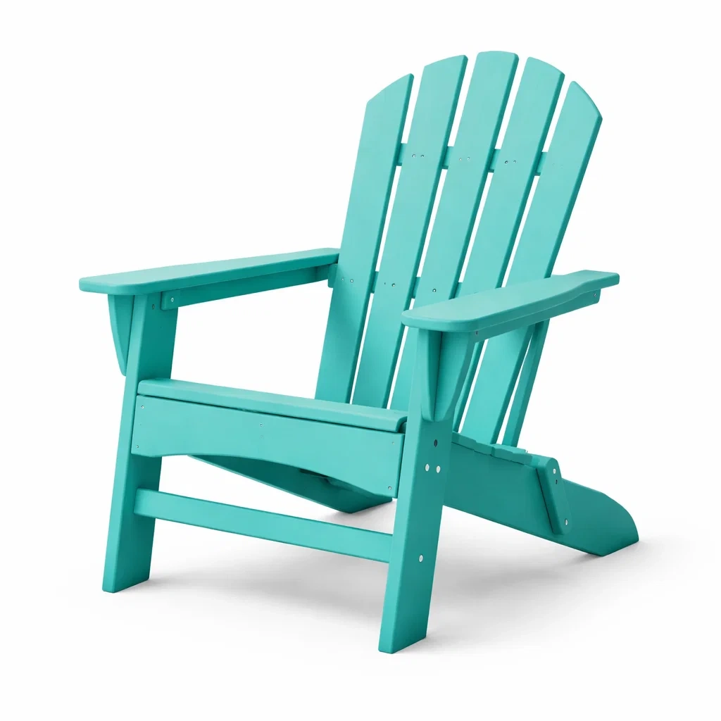 Chaise Adirondack en Plastique Turquoise pour Extérieur-furnoveta