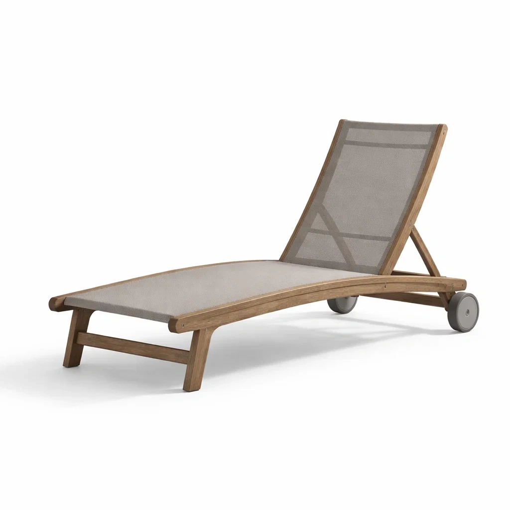 Transat de Jardin en Bois avec Toile Textile 200 cm-furnoveta