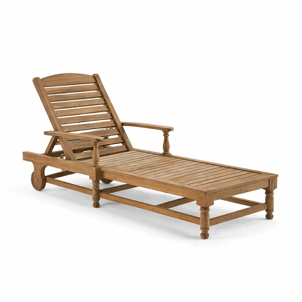 Chaise Longue en Bois avec Dossier Réglable-furnoveta