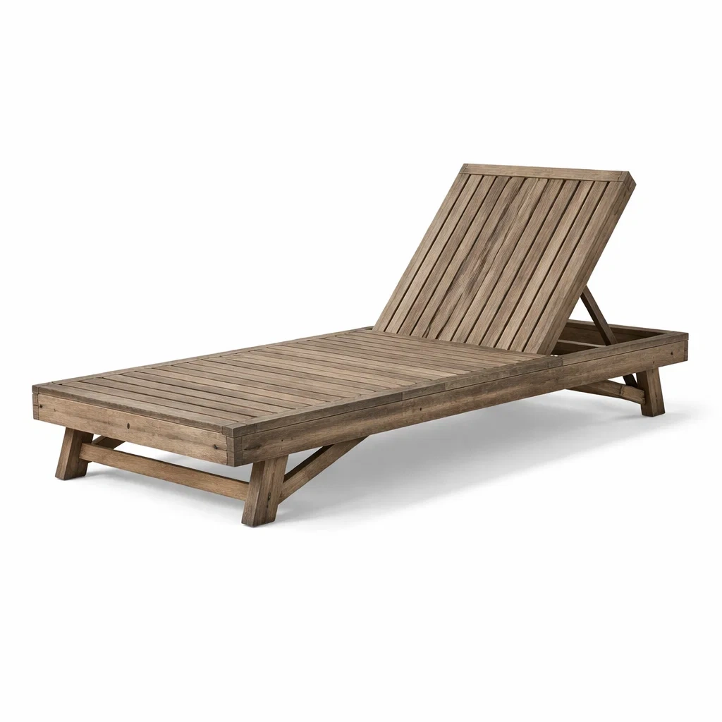 Chaise longue en bois d'acacia ajustable-furnoveta