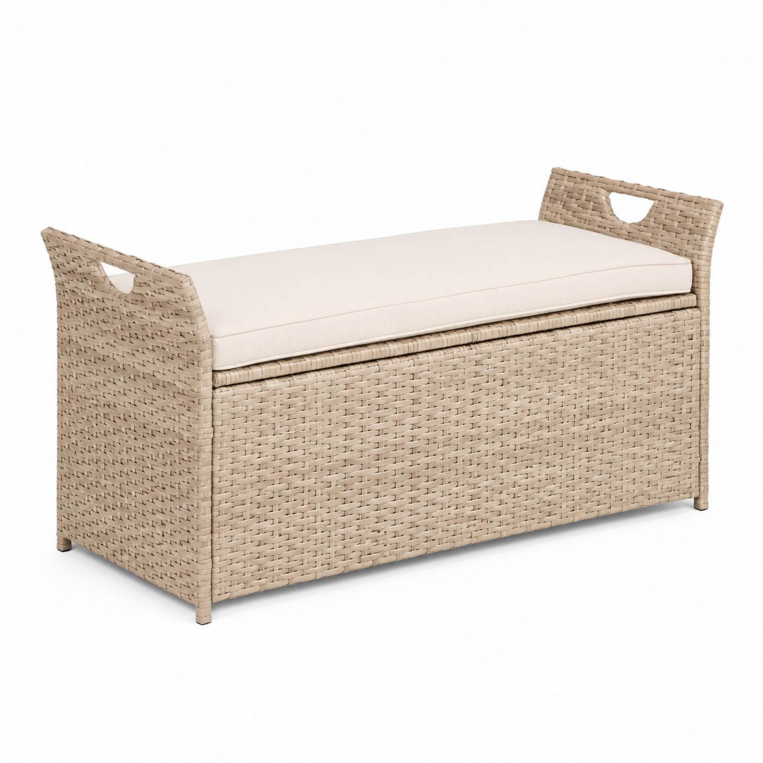 Ławka z technorattanu z miejscem do przechowywania 120x40x45 cm-Casavivarte