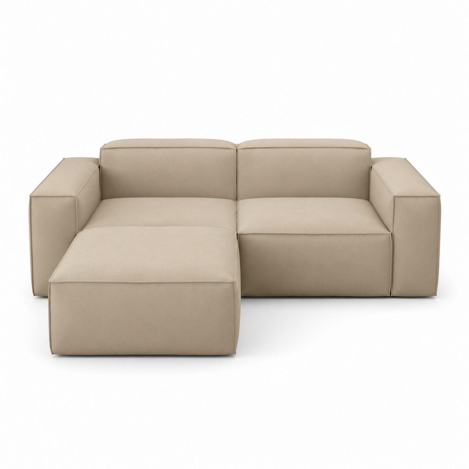 Narożna sofa 3-osobowa L-shape skóra ekologiczna Beżowy-Casavivarte