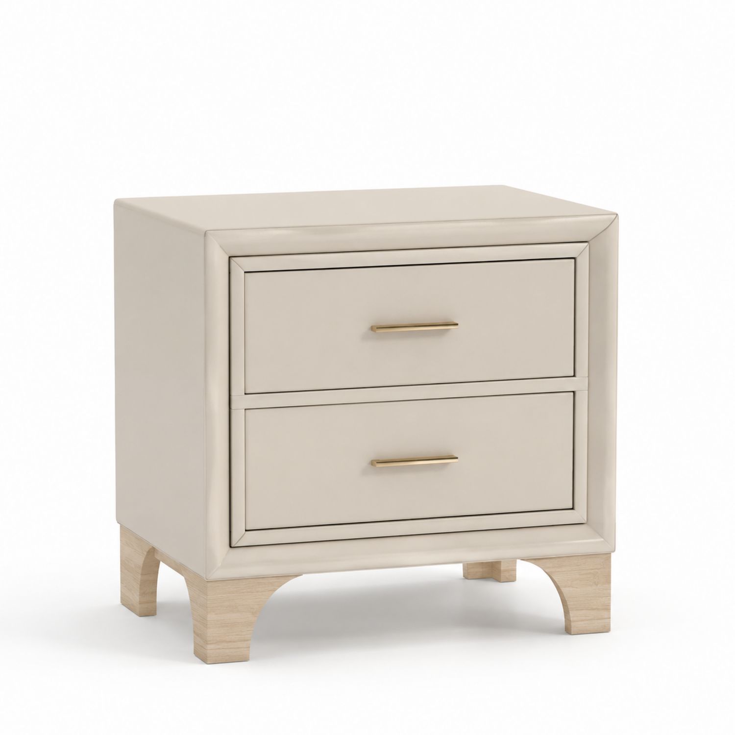 Szafka nocna z dwoma szufladami MDF Beżowa 60 cm-Casavivarte