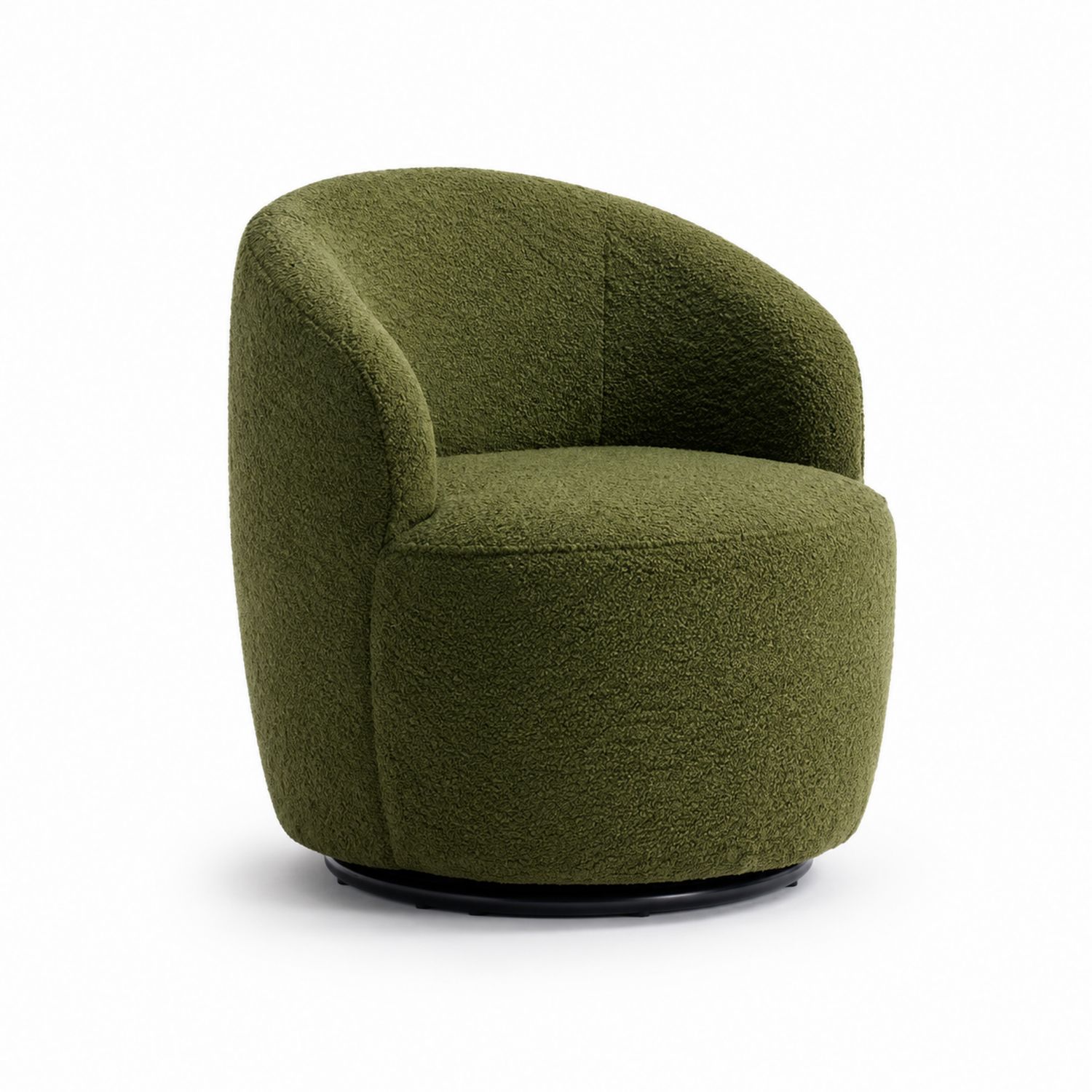 Fotel Okrągły Bouclé Zielony 75x80x75 cm-Casavivarte