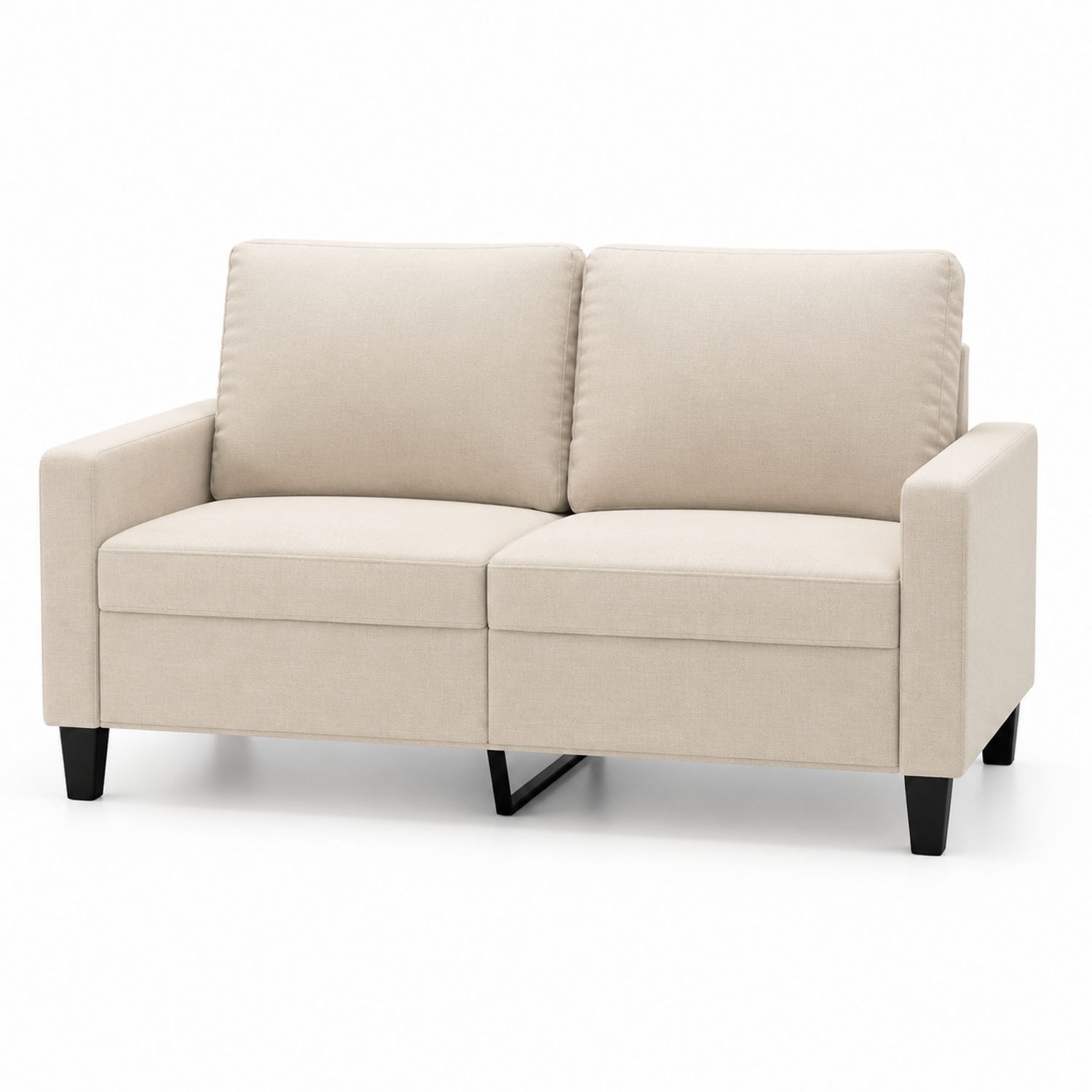 Sofa 2-osobowa 140x80x85 cm Bawełniana Beżowa-Casavivarte