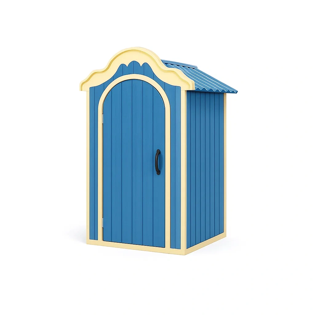 Gartenschrank Massives Holz Blau/Beige 180cm-livzexa