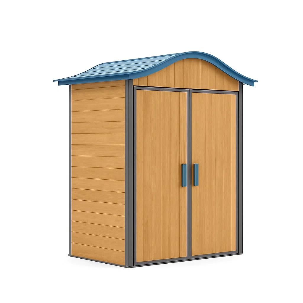 Gartenschrank Polypropylen Holzoptik Blau 190x110x70 cm-livzexa