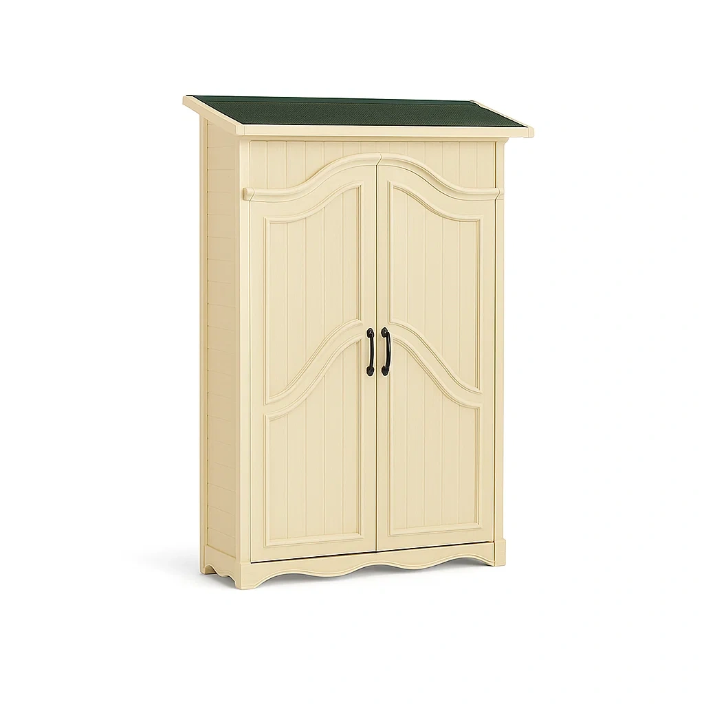 Kunststoff Gartenschrank Beige 180x90x50cm-livzexa