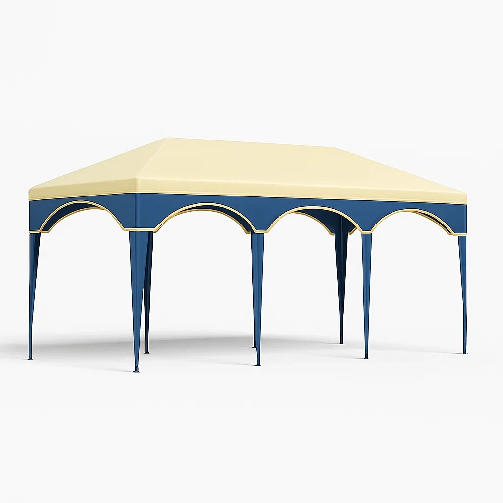 Metall-Pavillon Blau/Beige 3x4m-livzexa