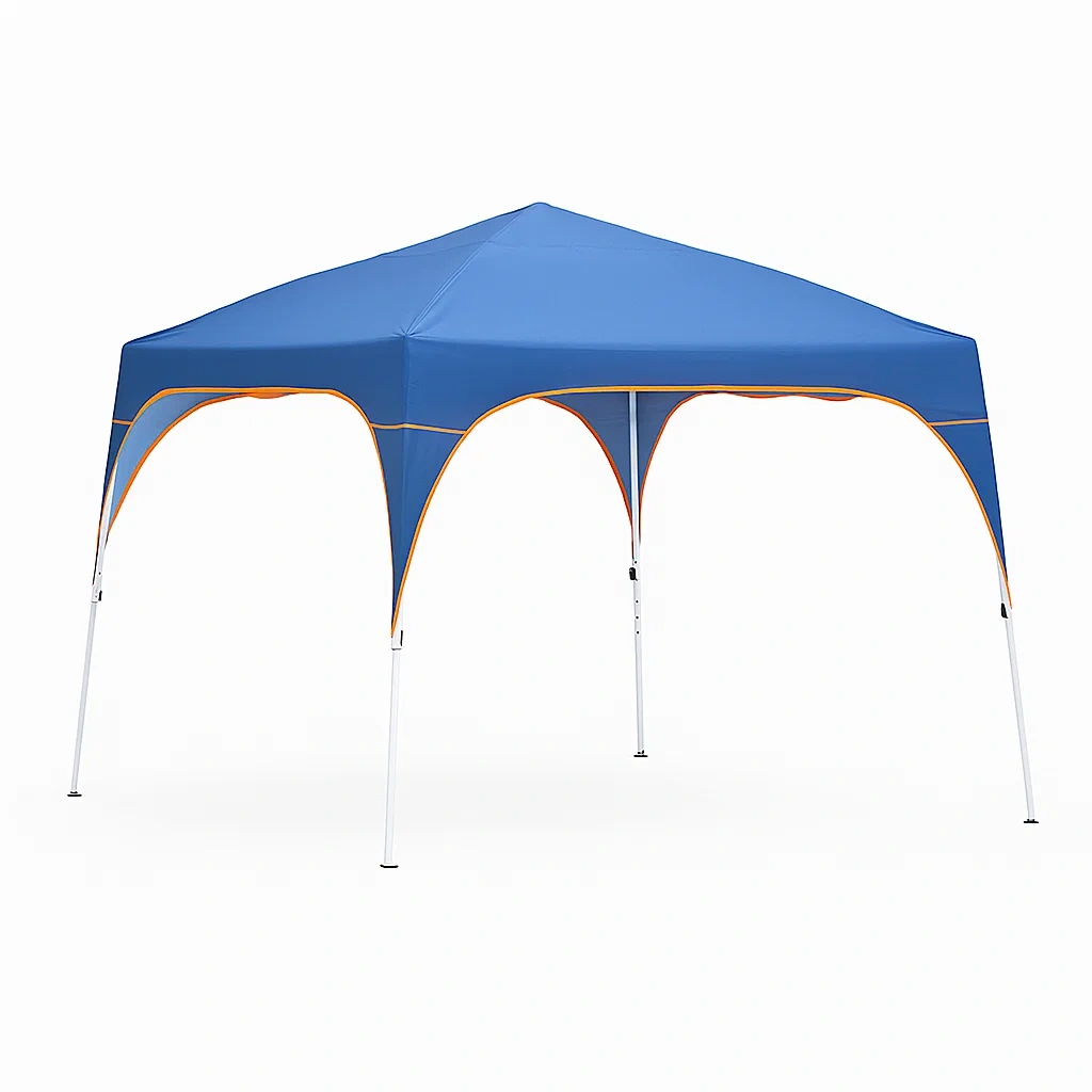 Pavillon aus Polyester und Stahl, Blau, 300x300 cm-livzexa