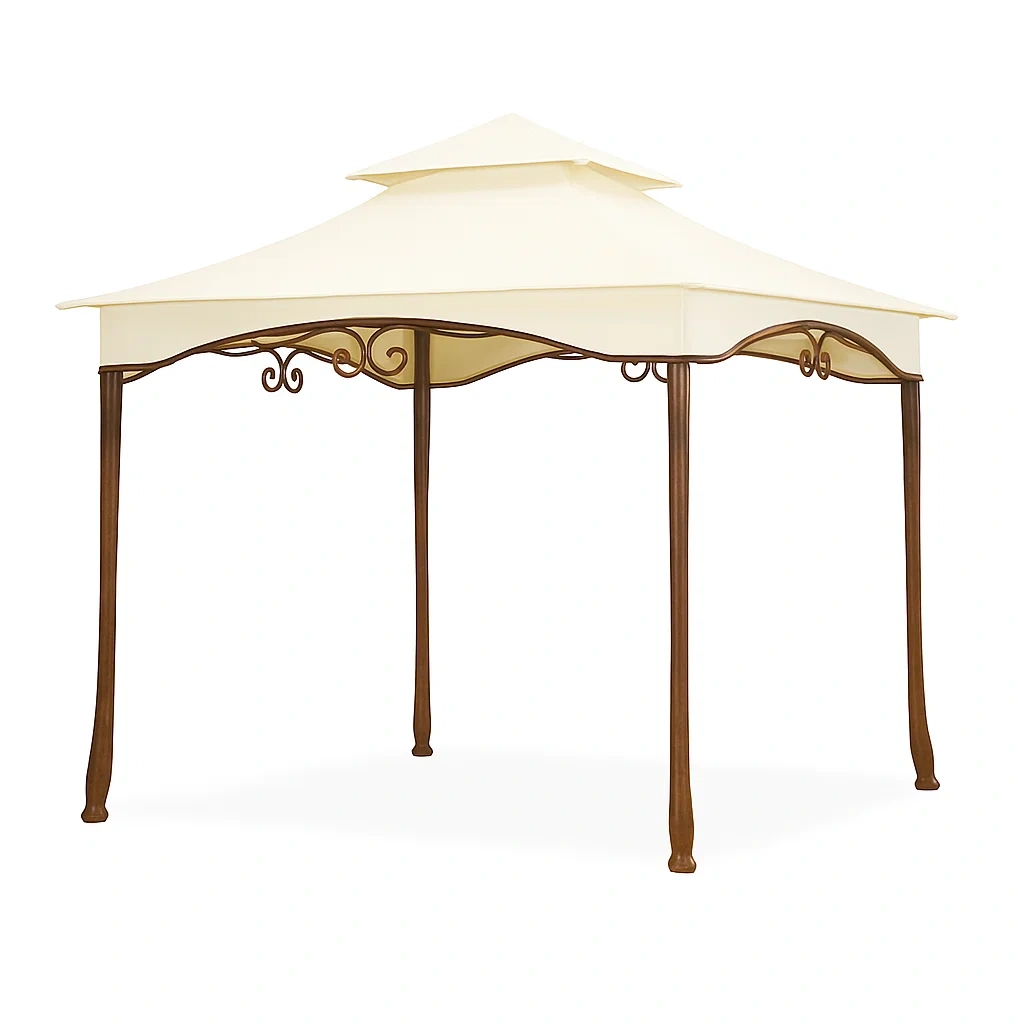 Gartenpavillon Stahl Beige Polyestergewebe 300x300x270cm-livzexa