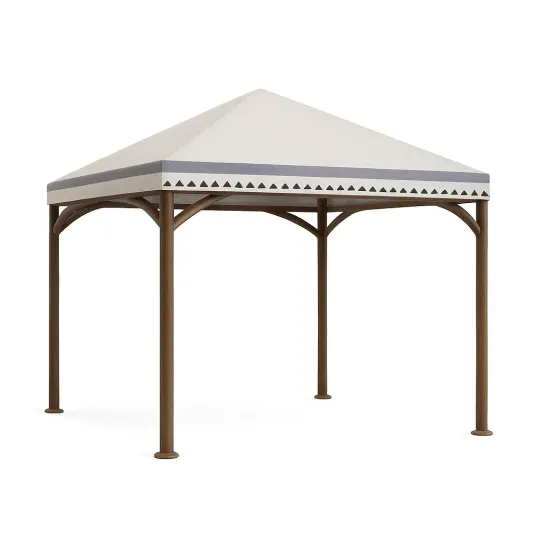 Gartenpavillon aus Stahl mit Polyester-Dach Beige 300x300x270 cm-livzexa