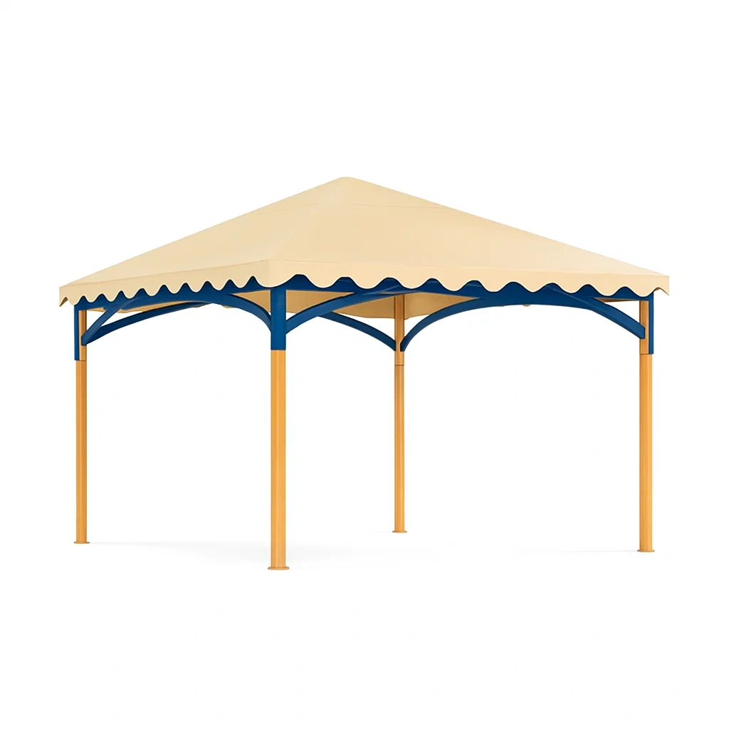 Gartenpavillon Beige/Blau Polyester-Stahl 300x400 cm-livzexa