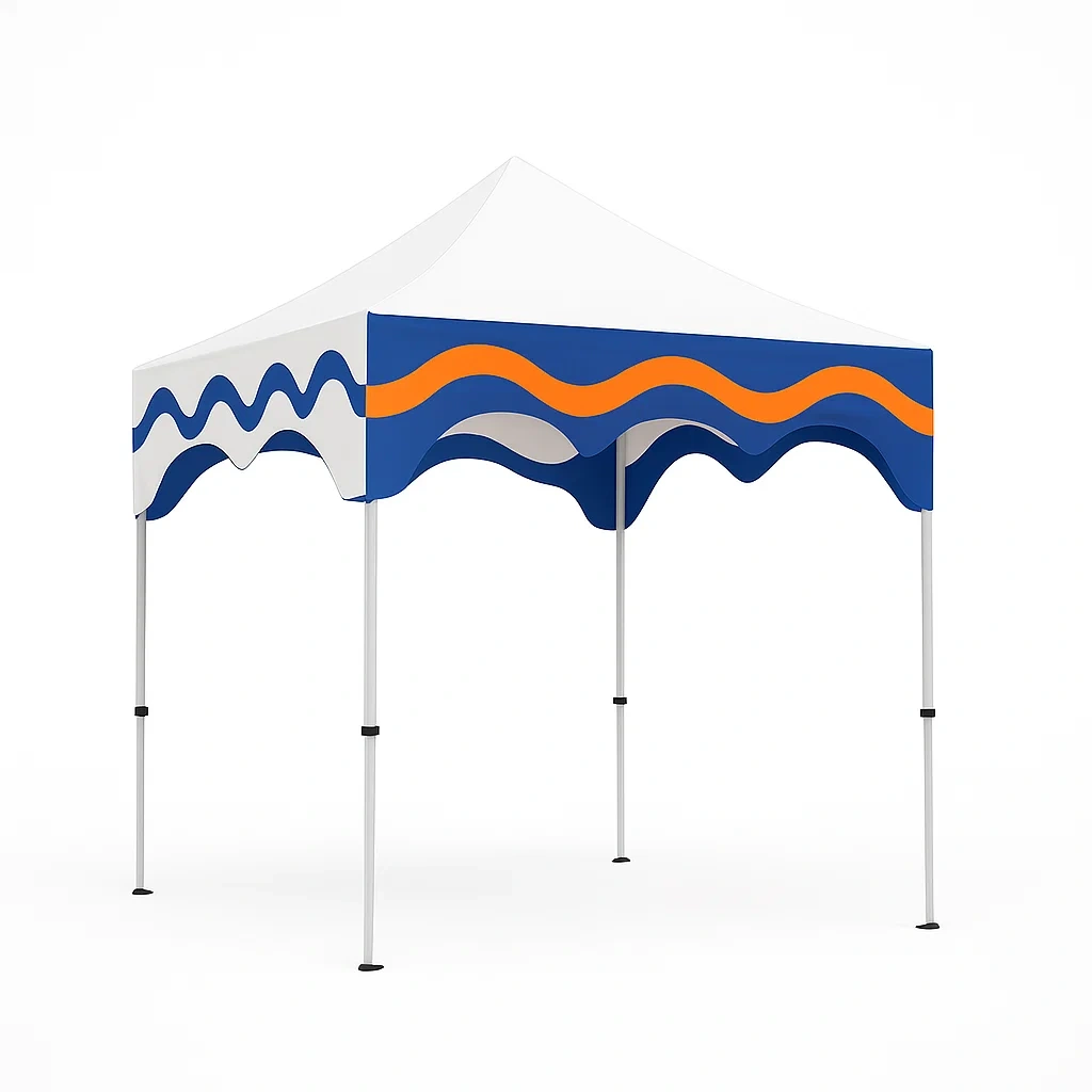 Pavillon Zelt Aluminium Weiß/Blau/Orange 3x3m-livzexa