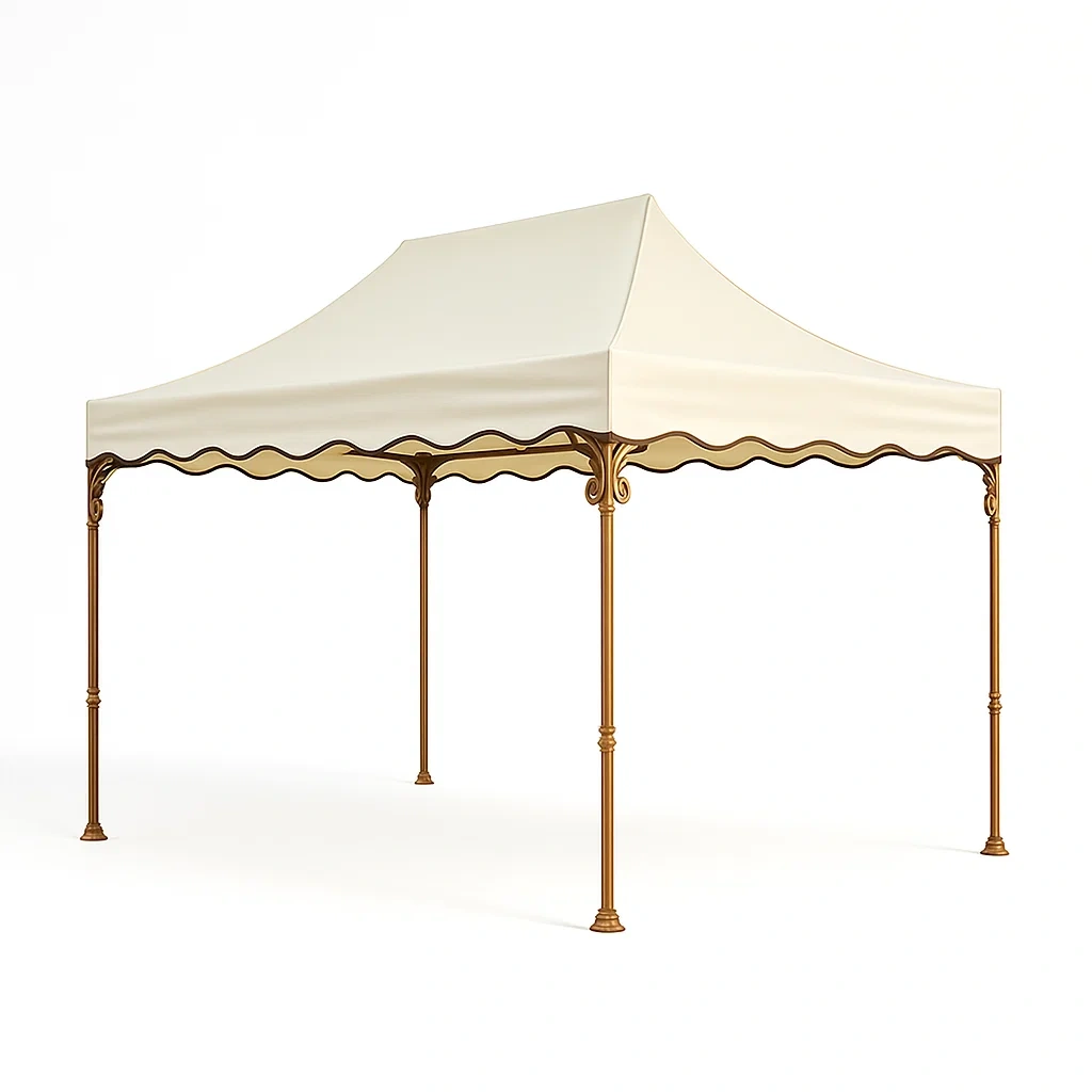 Pavillon Zelt 300x300 cm Creme Polyesterdach mit Stahlgestell-livzexa