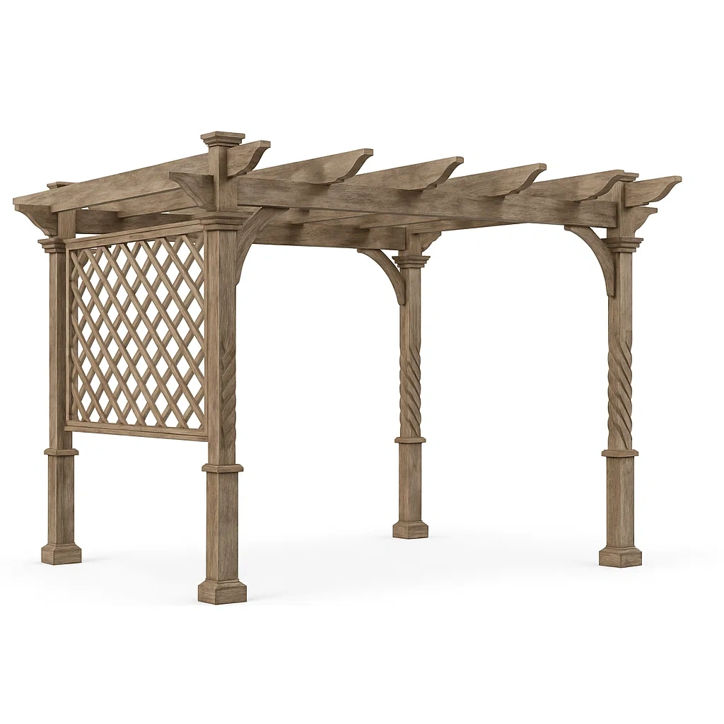 Eichenholz Pergola Gartenüberdachung 300 cm x 300 cm Braun-livzexa