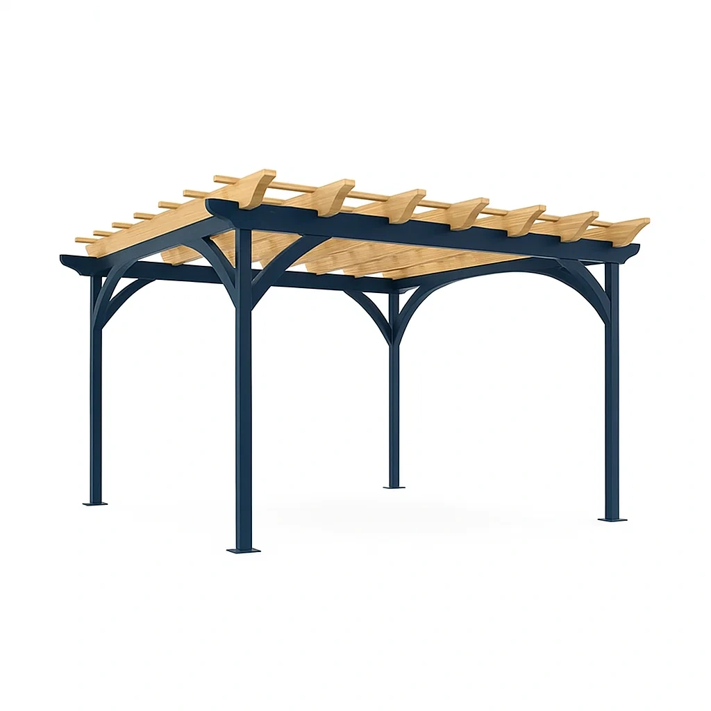 Metall-Holz-Pergola 300x300x230 cm-livzexa