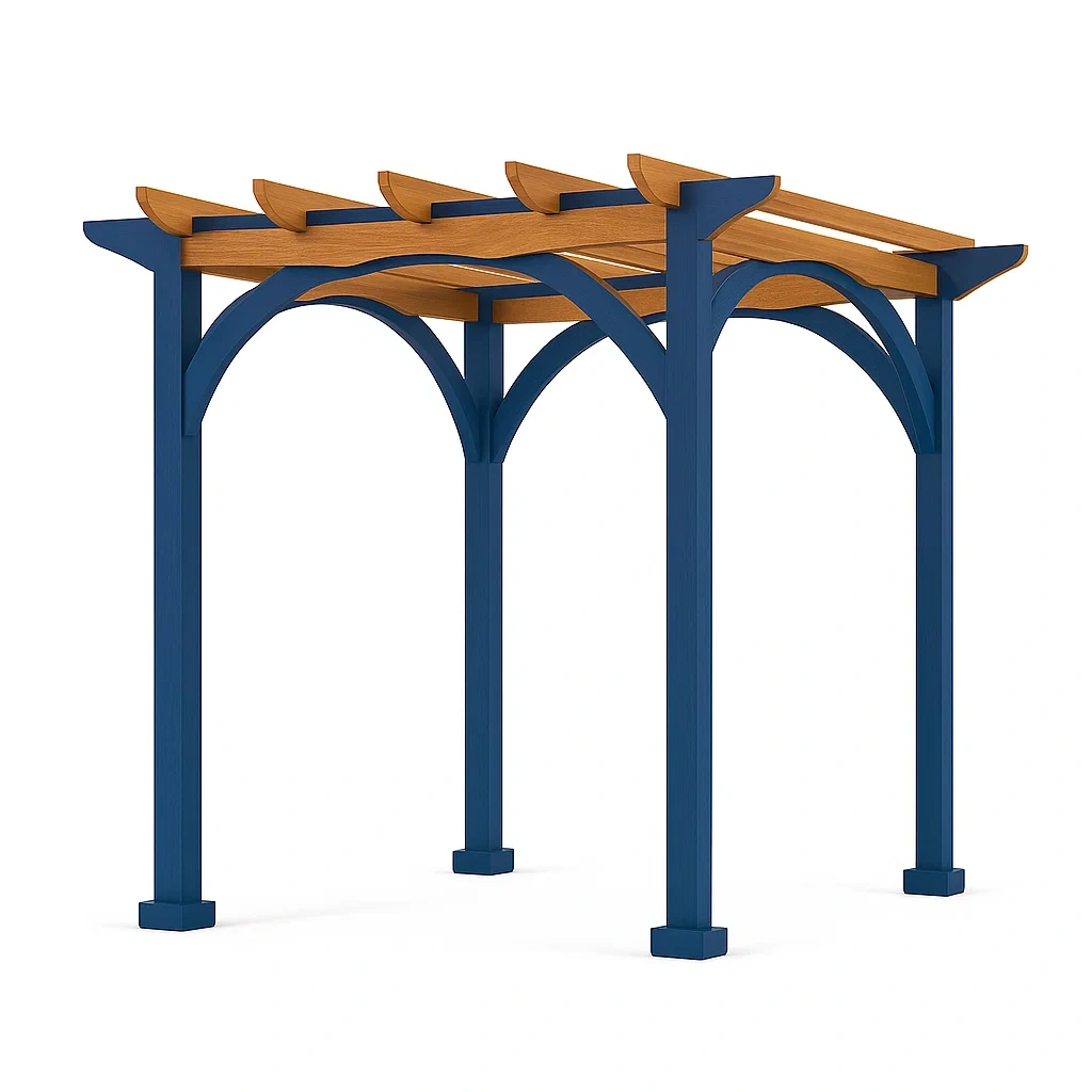 Holzpergola Kiefer Blau/Braun 300cm x 200cm x 250cm-livzexa