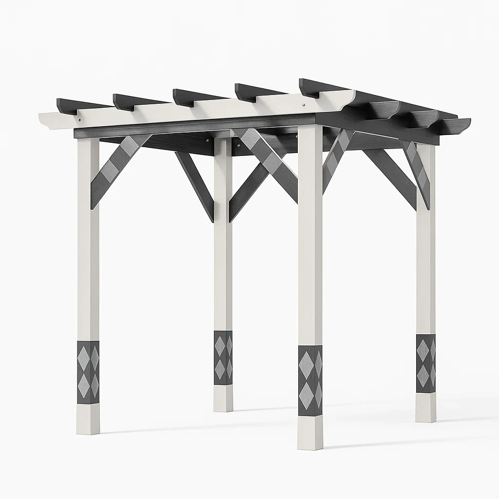Holzpergola Grau/Weiß 300x200x220 cm-livzexa