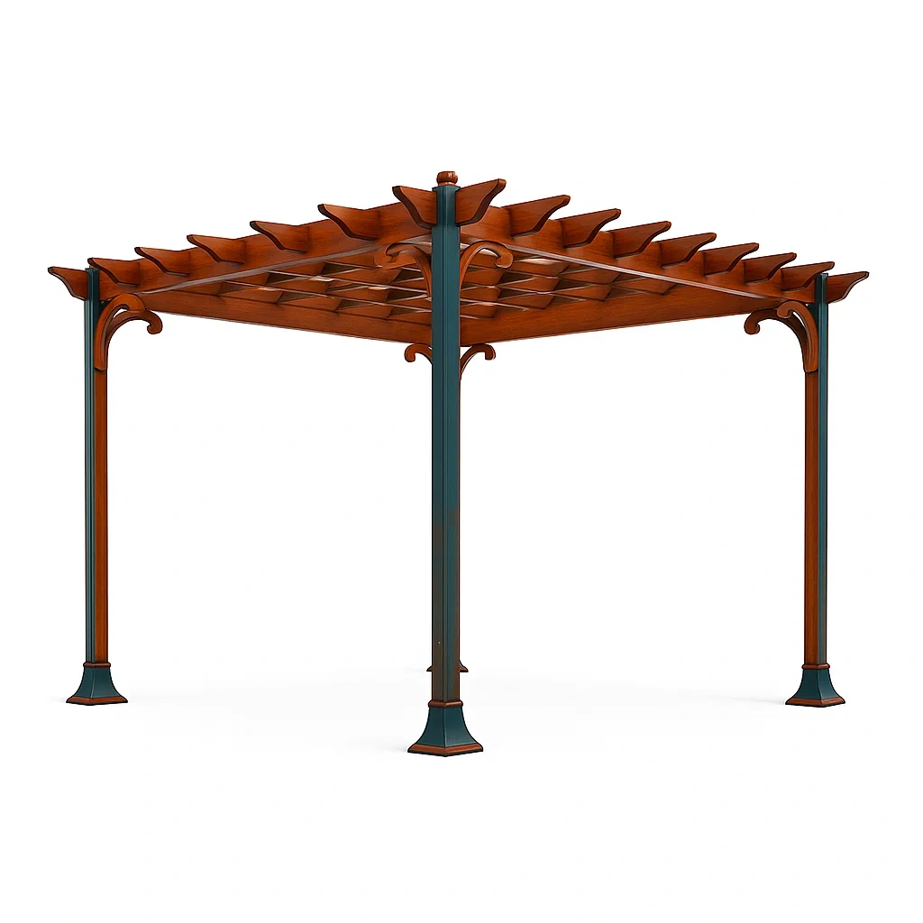 Holz und Metall Pergola 300x300 cm-livzexa